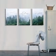 thumbnail image 5 of Canvas art Green forest art Nordic home Decoration Forest landscape Natural art Canvas print poster Bedroom bathroom mural 30cmx40cm x3 panel Frame canvas Wall art for modern living room Decoration, 5 of 6