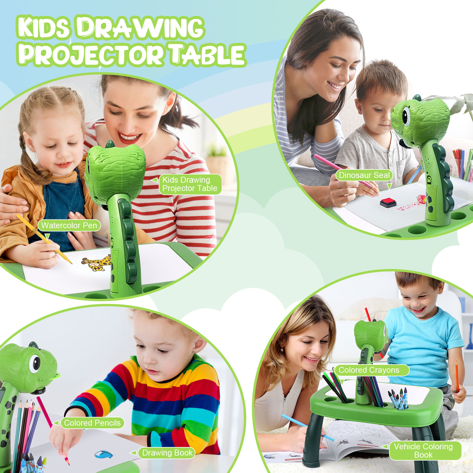 Sumsoltic Dinosaur Drawing Projector Art and Craft Kit for 3+ Years