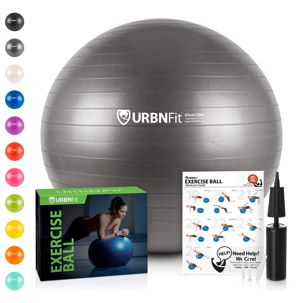 Exercise Balls For Fitness, Stability & Yoga Workout Guide Included