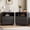 Black, variant on Aufeile Nightstand with Charging Station, Modern Curved Night Stand with 2 Drawers & Open Shelf, Wood Bedside Table for Bedroom, Natural Oak