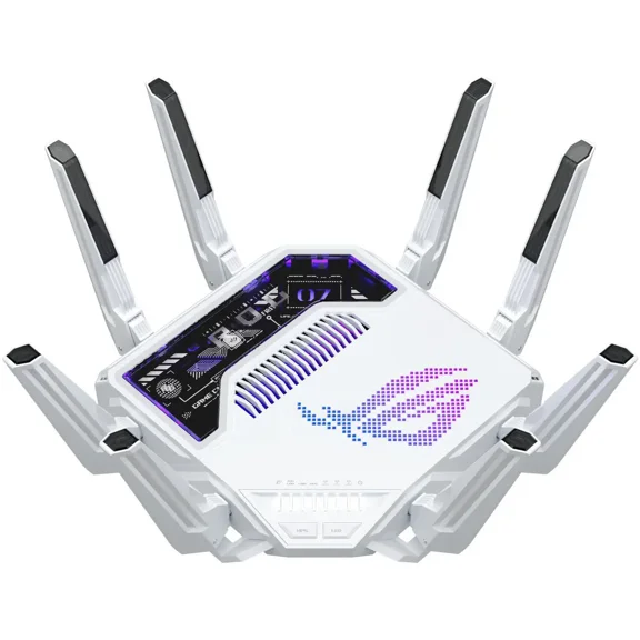 ASUS ROG Rapture GT-BE19000AI Tri-band Gaming Router, WiFi 7, 802.11be, up to 3,500 sq. ft. & 200  devices, Triple Level Security, Support AiMesh Whole Home Mesh WiFi, Dual 10G ports, AI WAN detectio