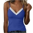 thumbnail image 5 of MYAOYINo Boundaries Womens Tank Tops Lace Trim Padded Bralette Spaghetti Strap Top, 5 of 7