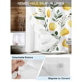 thumbnail image 3 of No Hook Cloth Fabric Shower Curtain with Snap in Liner, Lemon Waterproof Shower Curtains Set with See Through Top Window, Yellow Fruit Sage Green Leaves Watercolor Floral Bath Curtains Shower 72"x72", 3 of 6