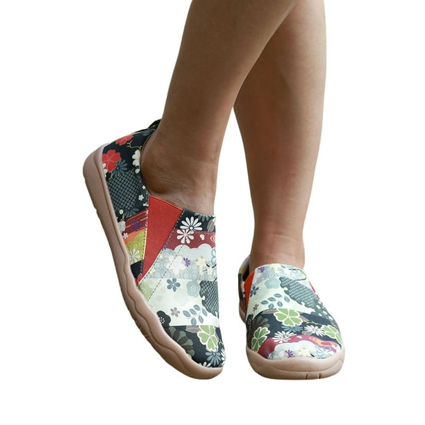 Mocasines Ligeros para Zapatos Planos Sin Cordones Informales Pintados Con Arte Mujer Antideslizantes Transpirables Cómodos El Uso Diario