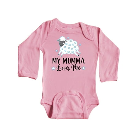 

Inktastic Momma Loves Me Lamb Gift Baby Boy or Baby Girl Long Sleeve Bodysuit