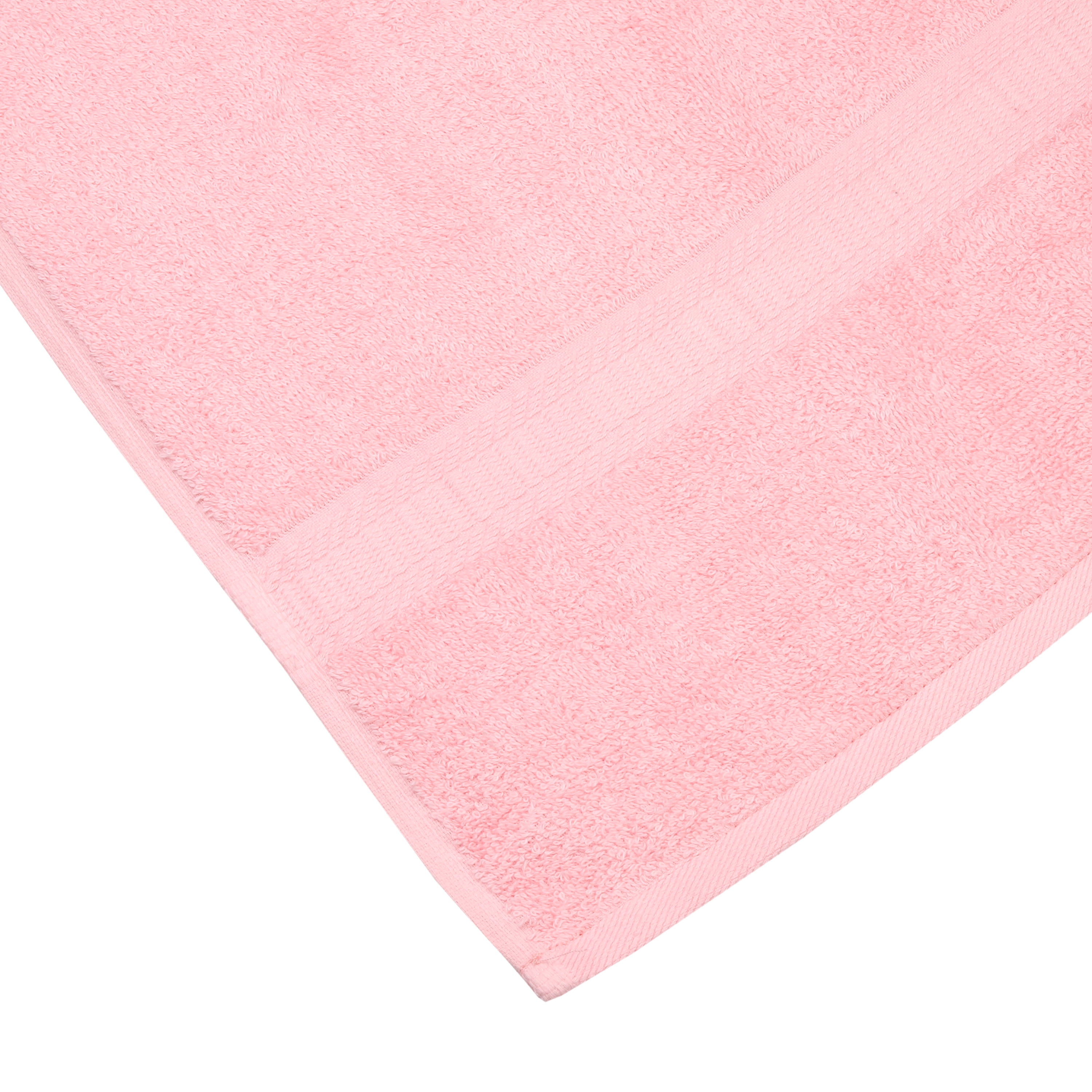 Mainstays 100% Cotton Bath Towel, Basic Solid Premium Bath Towel, Super Soft and highly absorbent towel for Bathroom, Hotels, Spa and Gym – Pink