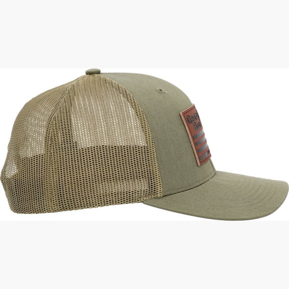 Georgia Boot Unisex Olive Green Leather Patch Trucker Hat