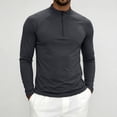 thumbnail image 2 of Linfrsh Tops for Men Quarter Zip Pullover for Men Mock Neck Sweatshirt Lightweight Men's Long Sleeve Golf Shirt, 2 of 7
