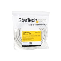 StarTech 20ft CAT6 Ethernet Cable - White CAT 6 Gigabit Ethernet Wire -250Mhz 100W PoE RJ45 UTP Molded Network Patch Cord with Strain Relief (C6PATCH20WH)