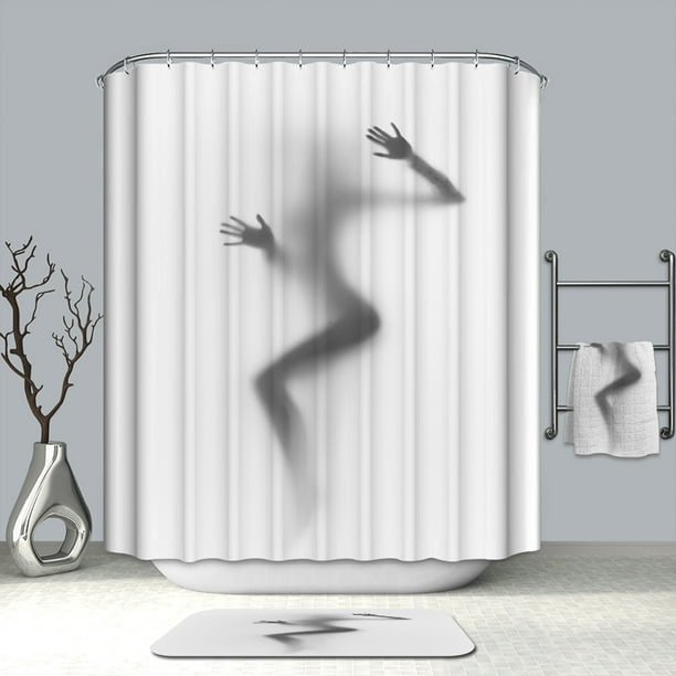 Shadow Fabric Shower Curtain with 12 Hooks Sexy Girl Hand Long Legs  Background Machine Washable Digital Printing Bathroom Decor(No Mat,No Towel)  