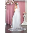 thumbnail image 2 of Women's May Queen MQ1848B Classy V Neck Pleated Ivory Wedding Long Dress 4, 2 of 5