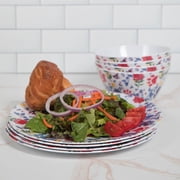 GreaterGood Flower Garden Paws Melamine Dinnerware Set - Set of 4