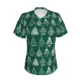 thumbnail image 2 of Uemuo Christmas Trees Printed Women's Classic V-Neck T-Shirt - Soft, Breathable, Moisture-Wicking, Perfect for Casual, Office, Travel, and Everyday Wear-Small, 2 of 5