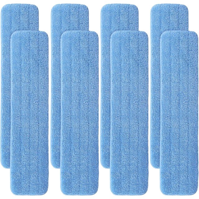 Microfiber Mop Pad for Rubbermaid Commercial 20 Inch Mop Head - 8 Pack Wet & Dry Commercial Cleaning Refills Reusable Mop Refills Fit for Any Microfiber Flat Mop System 18" to 21"