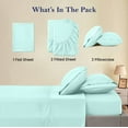 thumbnail image 4 of 700 Thread Count 5 Piece Split King Sheets Sets Set ( 2- Twin XL Fitted Sheets 1-Flat sheet and 2-Pillow covers ) with 24" deep pocket for Adjustable Bed Color Aqua Blue Solid, 4 of 5