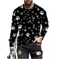 thumbnail image 2 of Jsaierl Long Sleeve Shirts for Men 3D Paws Graphic Tee Big & Tall Casual Crew Neck Tops Plus Size Workout T Shirts for Valentine's Day, 2 of 5