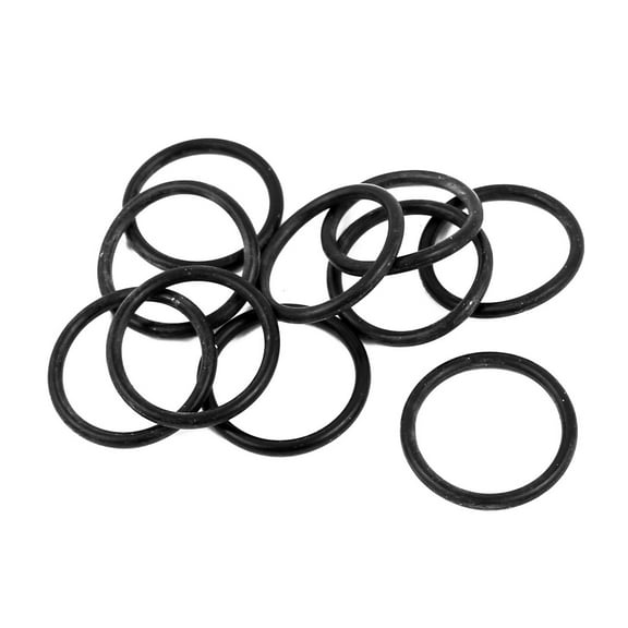 22mm x 18mm x 2mm Rubber O Type Washers Spacers Gaskets Fastener Black 10pcs