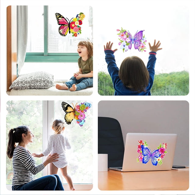 Cuadros Decorativos Pegatinas para niños Wdftyju DIY animales de juguete mariposa 4 estilos