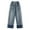 Blue, variant on Baggy Jeans for Teen Girls Wide Leg Jeans Kids Y2𝐊 Elastic Waist Straight Leg 𝐁oyfriend Jeans Roll up Hem Denim Pants