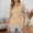 Khaki Tops, variant on CUSTG Casual Shirts For Women Summer T Shirt Fashionable Color Gradient Short Sleeved Button Down Shirt Comfort Tops