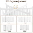 thumbnail image 5 of 36" H Extra Tall Freestanding Pet Gate 4-Panel Wooden Dog Fence with 2 Support Feet Folding Dog Gate for Indoor, Stairs, Doorways, Halls, Kitchen Wooden Pet Barrier White, 79.5" L x 36" H, 5 of 6