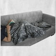 thumbnail image 6 of Forest Soft Flannel Fleece Throw Blanket, Scary Winter Tops of the Trees Dark Dramatic Silhouettes Enchanted Nature Image, Cozy Plush for Indoor and Outdoor Use, 50" x 70", Black Grey, by Ambesonne, 6 of 6