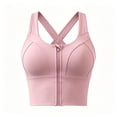 thumbnail image 2 of Women's Yoga Sports Longline Bra Front Zip-Up Wide Straps Workout Bra Supportive Cross Back Running Underwear S-3XL, 2 of 6