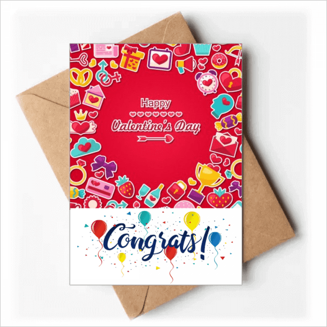 Red Happy Valentine's Day Heart Love Wedding Cards Congratulations Greeting Envelopes