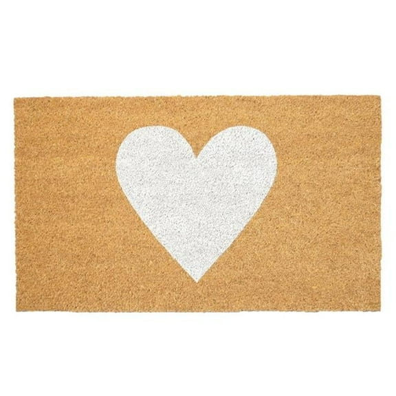 17 x 29 in. Heart Doormat, White