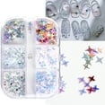 thumbnail image 4 of UDIYO 1 Box Nail Sequins Sufficient Quantity Non-Irritation Shiny Visual Effect Sparkling Light Reflective Attractive Mixed DIY Nail Glitters Star Sequins Decor Nail Supplies, 4 of 7