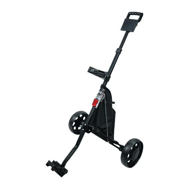 Carrito de golf para empujar, carrito para bolsas de golf, carrito para tirar de bolsas de golf para exteriores, carrito de golf profesional compacto Negro