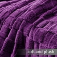 thumbnail image 5 of Exclusivo Mezcla King Size Flannel Fleece Blanket, Super Soft Warm Lightweight Checkered Pattern Blanket for All Seasons, Purple, 90"x104", 5 of 9