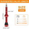 thumbnail image 2 of 2pcs Tubeless Valve Stems 60mm Aluminum Alloy Tubeless Valve with 4 Hole and Removal Caps Super Light No Leak Durable Fit Most Bicycle Tubeless Rims Red, 2 of 7