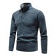 thumbnail image 2 of pstuiky camisa de manga larga para hombre, Suéter informal de manga larga con cuello alto y cremallera gruesa y sólida para hombre Tops de talla grande para hombre l, 2 of 5