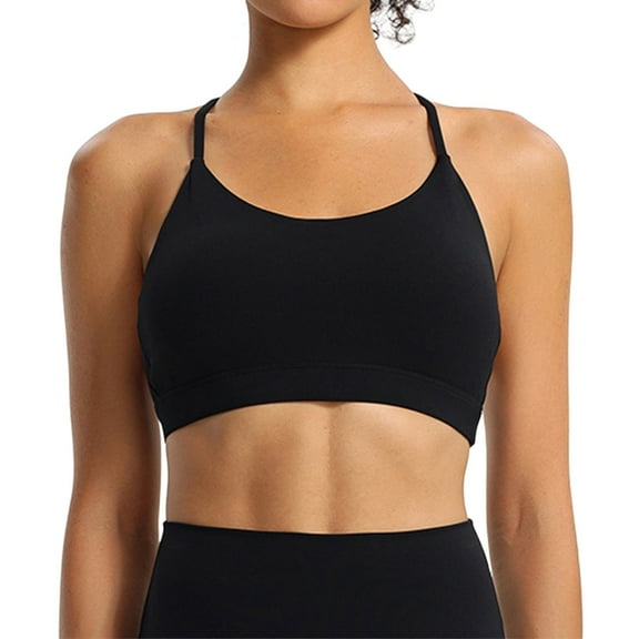 DuoJiaJ Women's Back Beautiful Underwear Bra Sports Push Up Comfortable Outdoor Fitness Underwear Sports Bras for Women Black