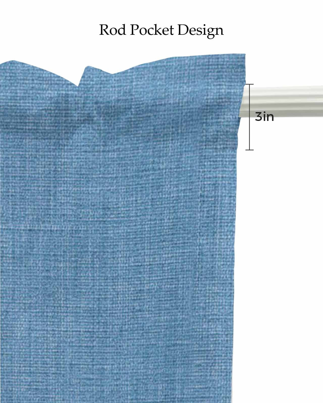 Sky Blue Farmhouse Kitchen Valances for Windows Farmhouse Linen Window Valance Curtain for Living Room Window Treatment Vintage Country Monochrome Textured Valance Rod Pocket Topper, 60 x 18 Inch