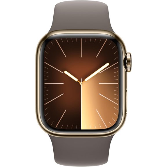 Restored Apple Watch Series 9 (GPS   Cellular) 41mm Gold Stainless Steel Case with Clay Sport Band (Refurbished)