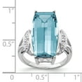 thumbnail image 2 of Primal Silver Sterling Silver Light Swiss Blue Topaz and Diamond Ring, 2 of 4