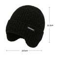 thumbnail image 2 of Men Winter Windproof Fleece-Lined Soft Earmuffs Cap Beanies Hat Knitted Hat Ear Protection Cap GREY, 2 of 7