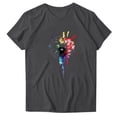 thumbnail image 2 of Cilsoka Trendy Shirts for Women Summer, Womens Summer Tops Short Short Sleeve Dressy Casual Blouses Crew Neck Pleated Tunic Loose Fit Spring T Shirts, Floral Print Tshirts, 2 of 3