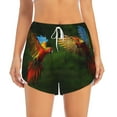 thumbnail image 2 of Picia Hybrid Parrot in the Forest Pattern Women's 2 in 1 Athletic Running Shorts High Waisted Workout Casual Gym Sweat Shorts with Comfy Liner Zipper Pockets-Small, 2 of 9