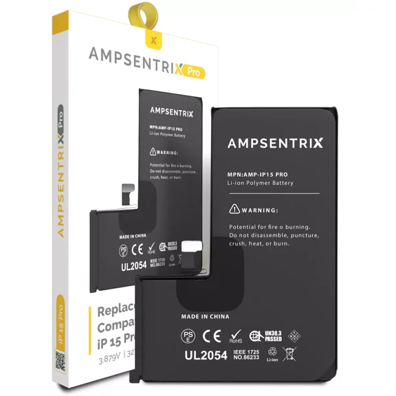 Replacement Battery Compatible For iPhone 15 Pro - AmpSentrix Pro