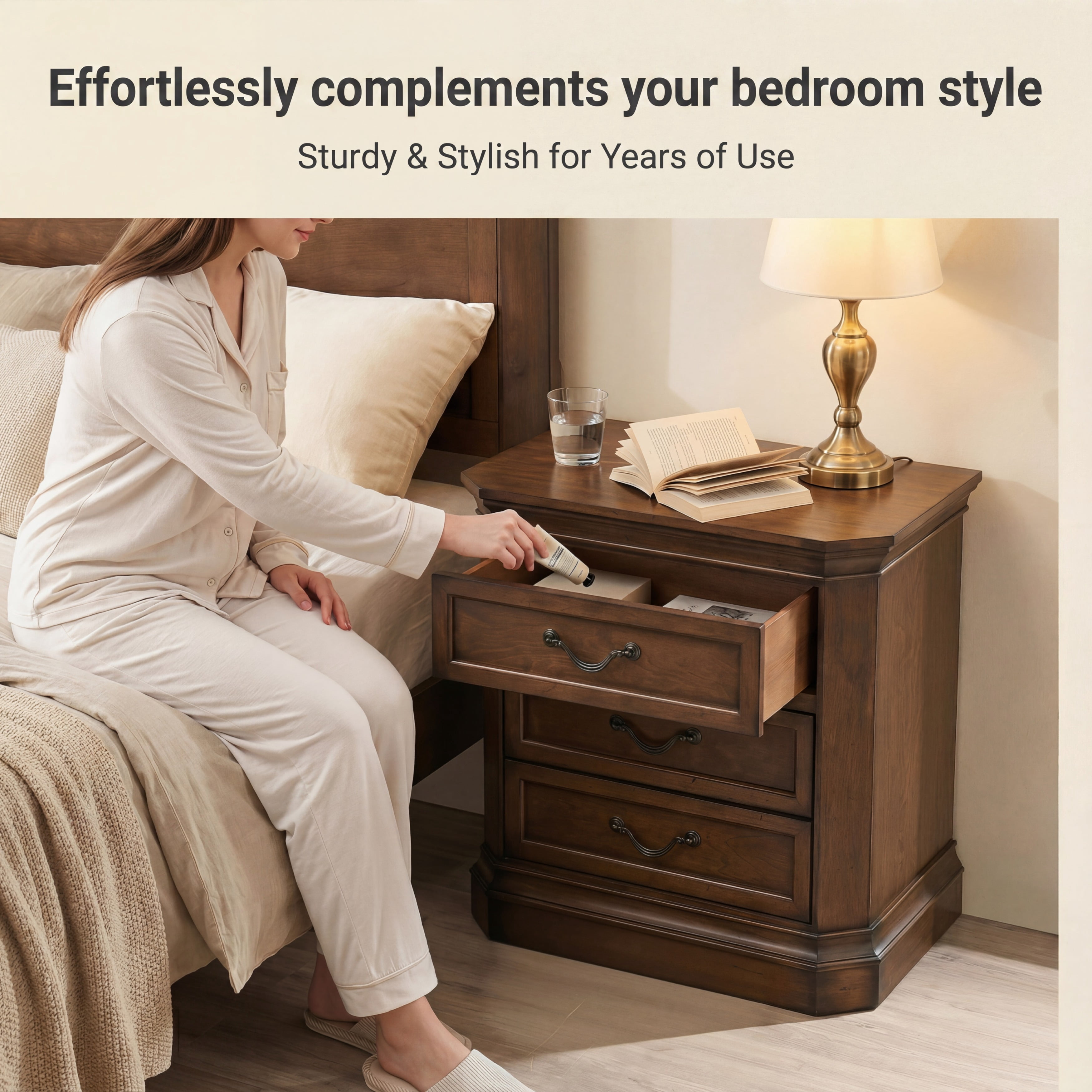 Roundhill Furn iture Maderne Traditional 5-Piece Bedroom Set, King