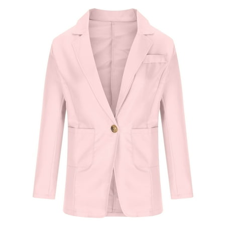 

Women s Casual Blazer Jacket Plus Size Solid Color Cardigan Classic Notch Lapel Long Sleeve Outerwear with Pockets