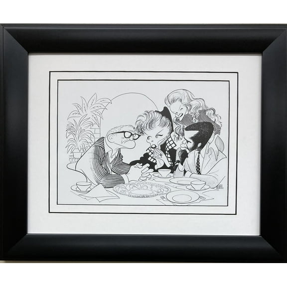 Al Hirschfeld "Guess Who's Coming to Dinner '68" CUSTOM FRAMED ART Hollywood Generic