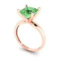 thumbnail image 2 of Solitaire Engagement Ring for Women - 2.5ct Simulated Green Diamond in 14K Rose Gold Promise Ring, 2 of 6