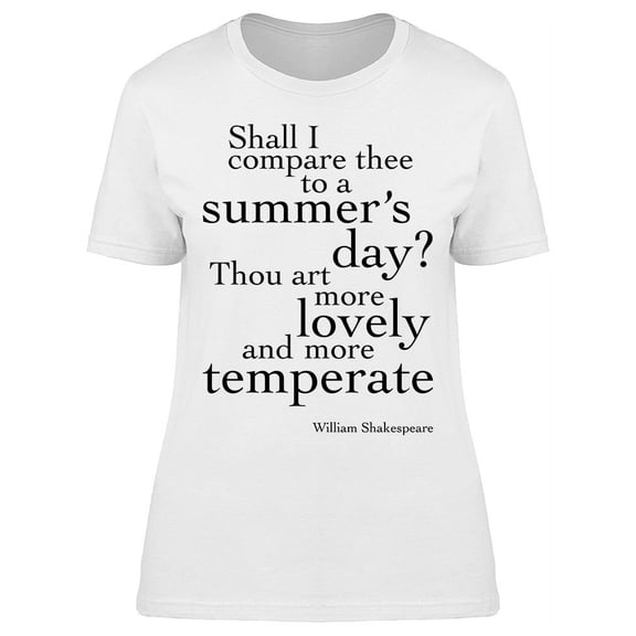 Shall I Compare Thee To Summer T-Shirt Women -Image by Shutterstock, Female Large