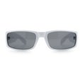 thumbnail image 4 of Mens Winged Skull Emblem Mad Dog Narrow Rectangle Hardcore Manly Sunglasses White - Black, 4 of 8