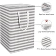 thumbnail image 2 of 2 - Pack Large Laundry Basket, Waterproof, Freestanding Laundry Hamper, Collapsible Tall Clothes Hamper with Easy Carry Handles for Clothes, Towels?Toys in the Family and Dorm,Classic Grey, 75L, 2 of 6