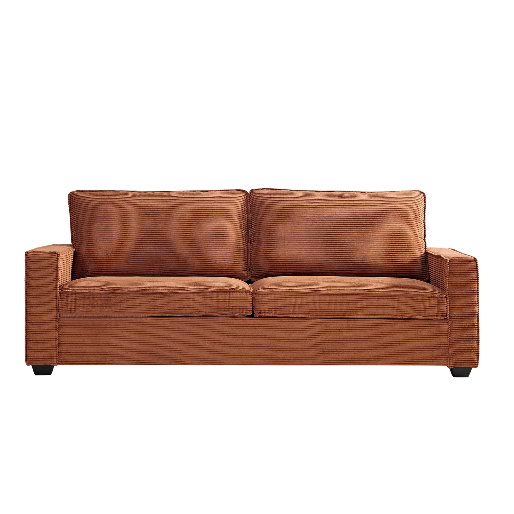 Aukfa 87" Comfy Sofa for Living Room,Deep Seat Loveseat Couch with Cupholder, Corduroy, Green